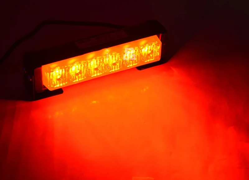 2x6LED Car Police Strobe Flash Light Modes Auto Warning Light 12W High Power Caution Lamp red blue white yellow car Ambulance Police strobe flash light dash emergency warning fog light DRL firemen auto led warning (9)