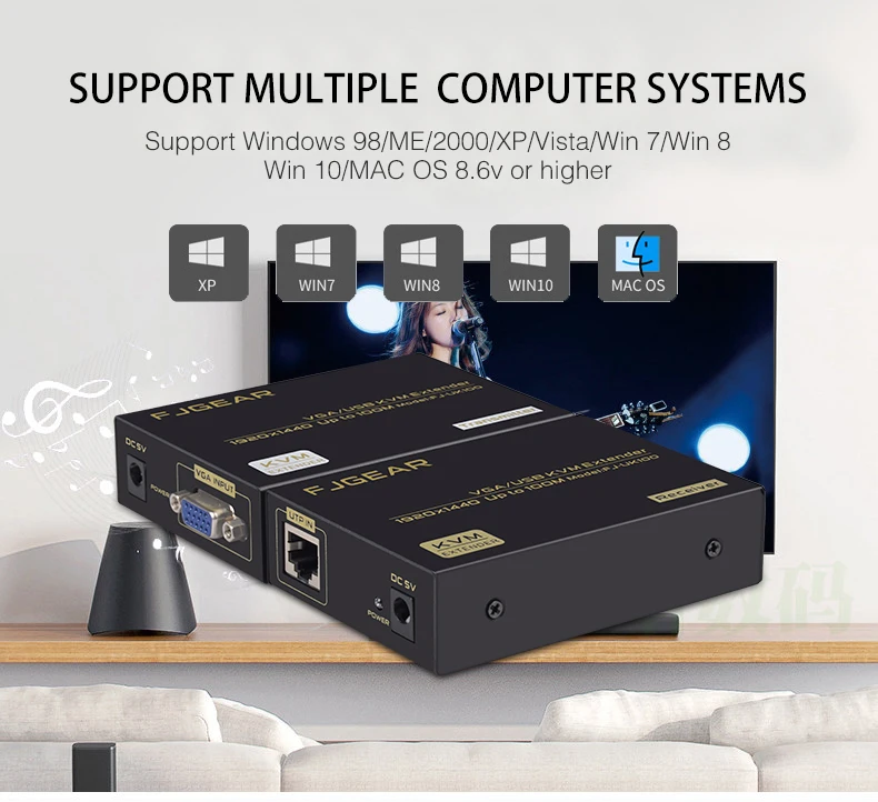 KVM удлинитель супер качество 330ft VGA + USB сигнала KVM удлинитель по Cat5 Cat5e Cat6 RJ45 кабель без задержки потери vga-передатчик