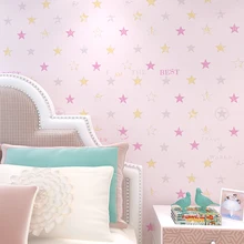 

Modern Cartoon Stars Wall papers For Children Boys and Girls Room Walls Children Bedroom Contact Paper Beige Pink Blue