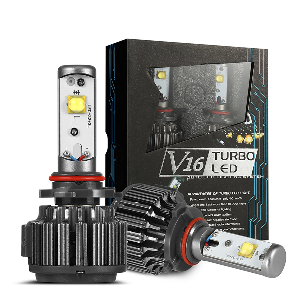 Auto Car led headlamp H7 H8 H9 H11 9005 9006 CREEs 40W V16 Turbo led font