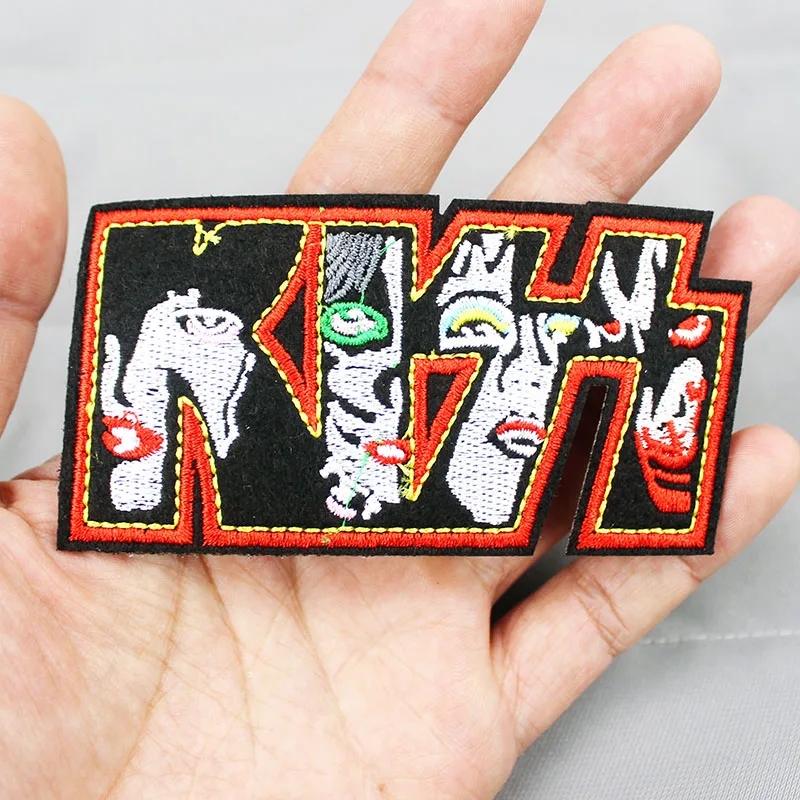 

Rock Music KISS Band Patches Iron on Embroidery Clothes Cropped Badges Applique for Jacket Jeans Cloth Decoration