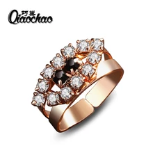 Luxury Cocktail Austrian Crystal Ring Gold PlatedColor Fashion Brand Retro Jewelry For Women anel aneis Wholesale