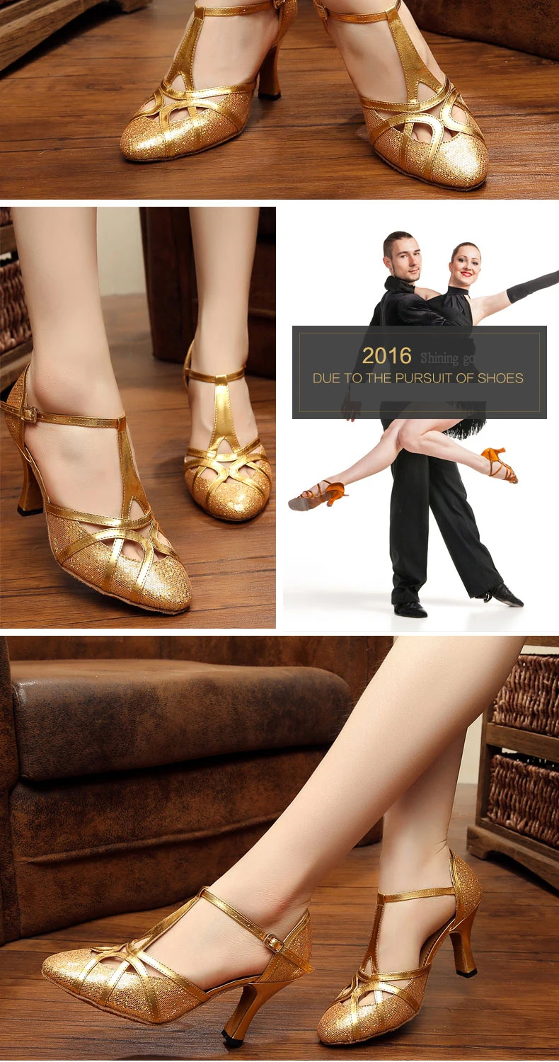 20161214_122051_018Professional Latin Dance Shoes Closed Toe PU Sequins 8cm Modern shoes for women Brand Upscale Flash Satin Adult Dancing Sneakers