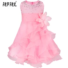 IEFiEL Infantil/детские цветочные лепестки для свадьбы, подружки невесты, торжественное нарядное платье для принцессы, платье для фотосессии