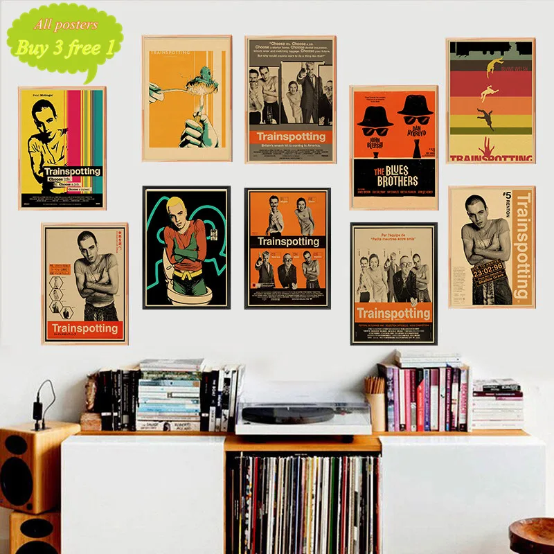 

Trainspotting Ewan McGregor classic movie film poster kraft paper bar poster Retro Poster decorative painting