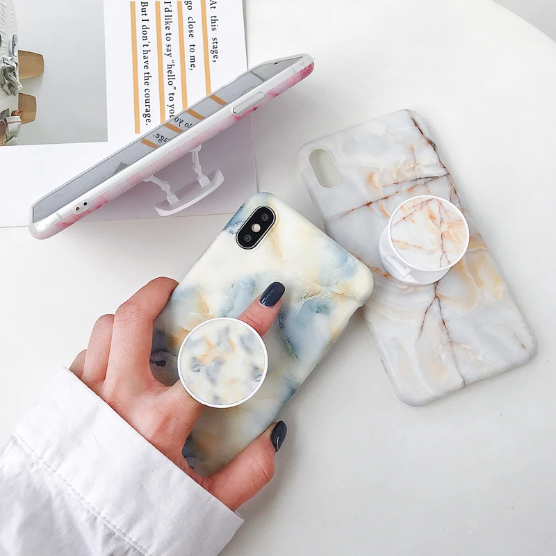 Роскошный Матовый мраморный Мягкий силиконовый чехол для телефона iPhone 6s 7 8 Plus SE X