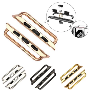 

Stainless Steel 38mm 42mm Watchband Adapter For Apple Watch 1pcs Metal Connector Link Tool For IWatch Strap Accessories