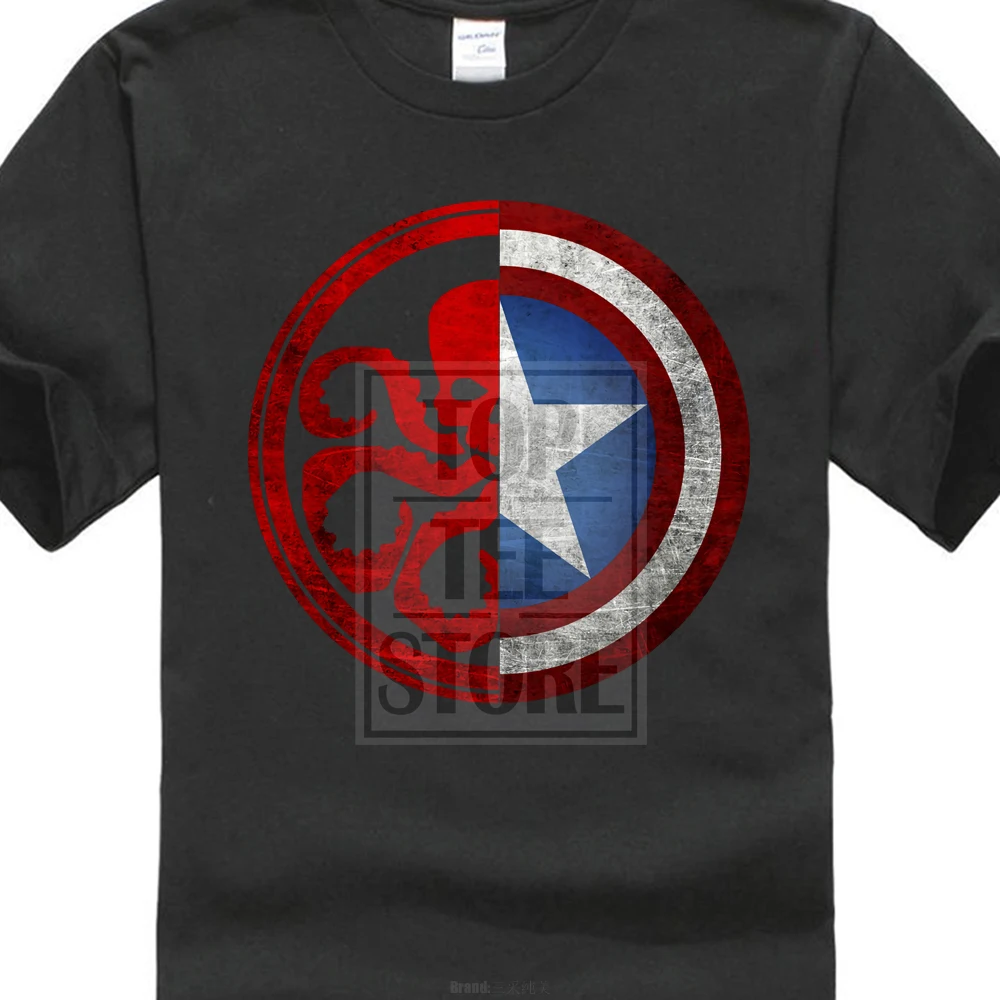 Hydra Symbol Vs Капитан Америка Черная футболка подарок агенты Marvel Новинка от нас