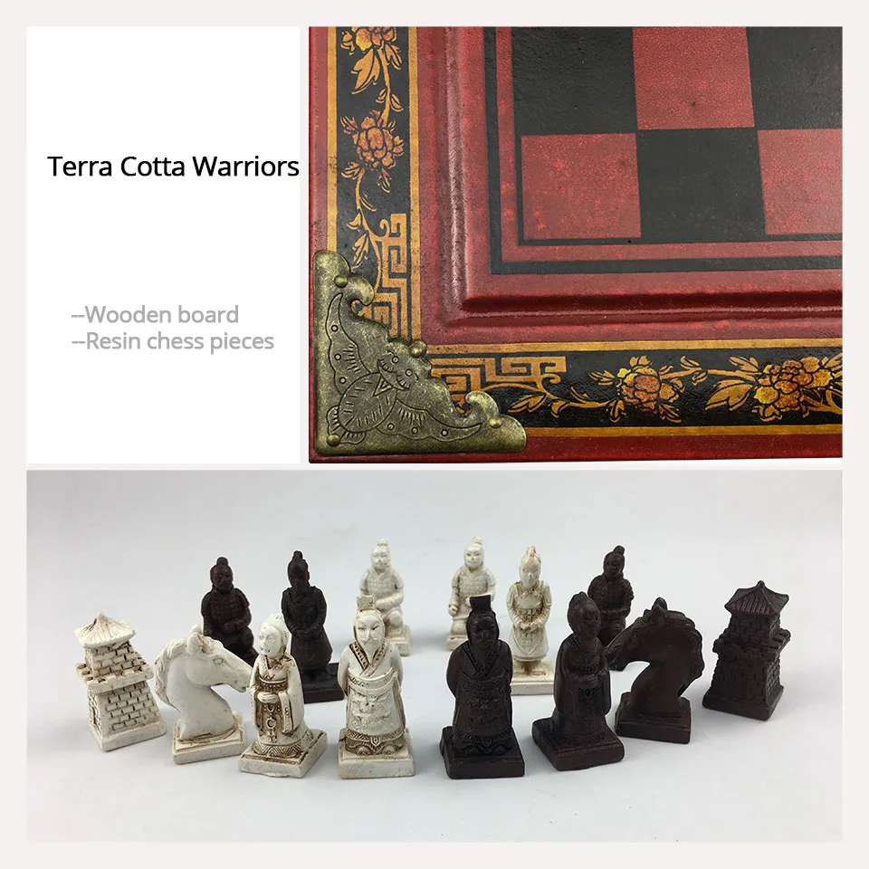 Деревянный Шахматный набор Terra Cotta Warriors или Manchu trips Международная шахматная игра