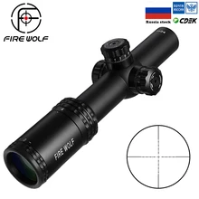 FIRE WOLF 1-4X24E lunety myśliwskie lunety Red Dot kompaktowy luneta celownicza podświetlana siatka w/uchwyty do AR15 AK