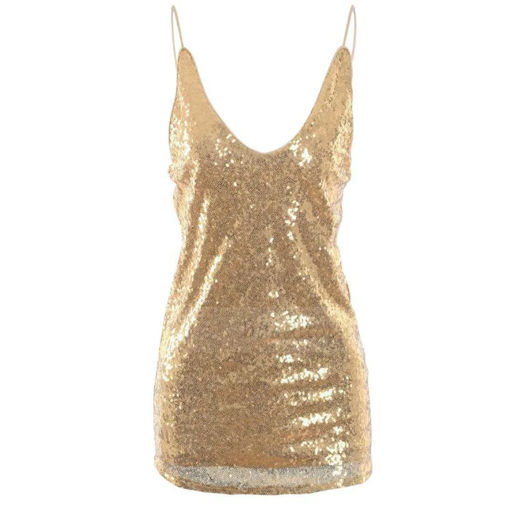 

Sparkle Sequined Glitter Top Women Camis Spaghetti Strap V Neck Gold Bodycon Fit Summer Club Party Camisole Sexy Tops Feminino