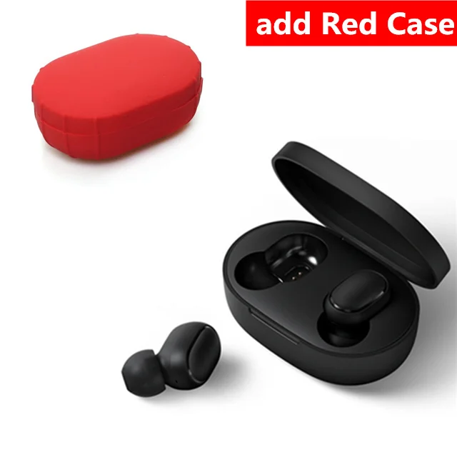 Xiaomi Redmi AirDots TWS беспроводной Bluetooth 5,0 наушники DSP с микрофоном Handsfree Charge Box Беспроводная гарнитура управление Ai - Цвет: Add Red case