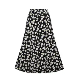 Falda de Verano Mujer Moda 2019 женские на весну и лето цветочные принты с Модные принты Повседневная юбка в стиле ретро большой юбка в стиле бохо летняя