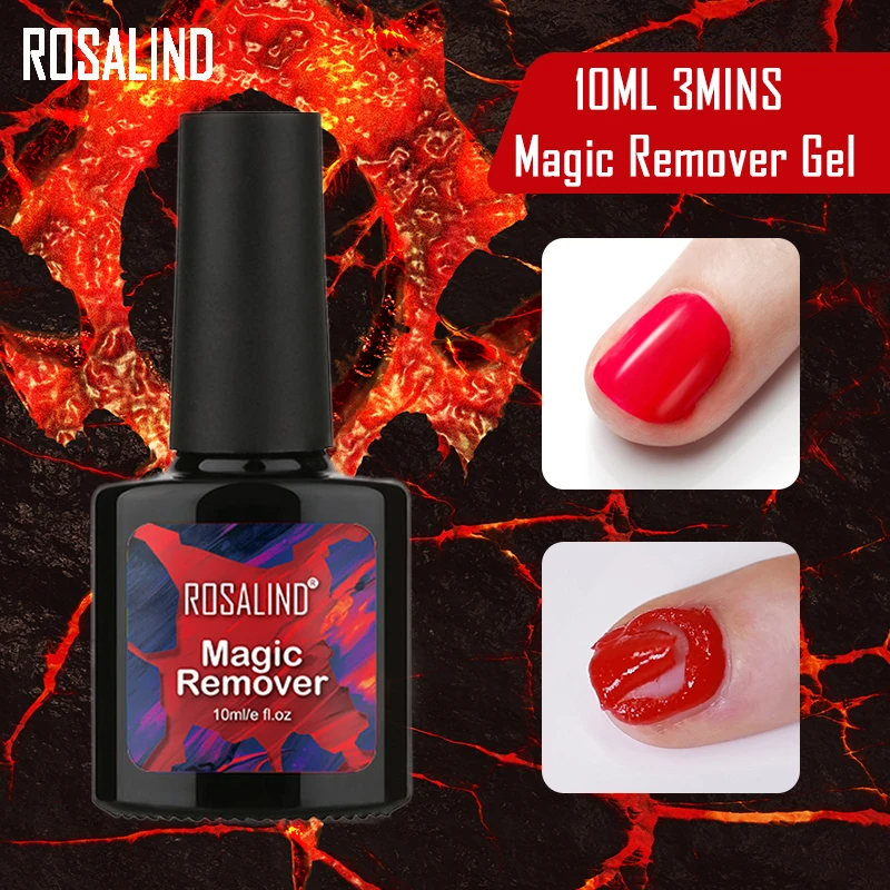 

ROSALIND Gel Nail Polish Remover 10ml Fast Safely 2-3MINS Gel Magic Remover For Manicure Cleanser Removing Gel Varnish