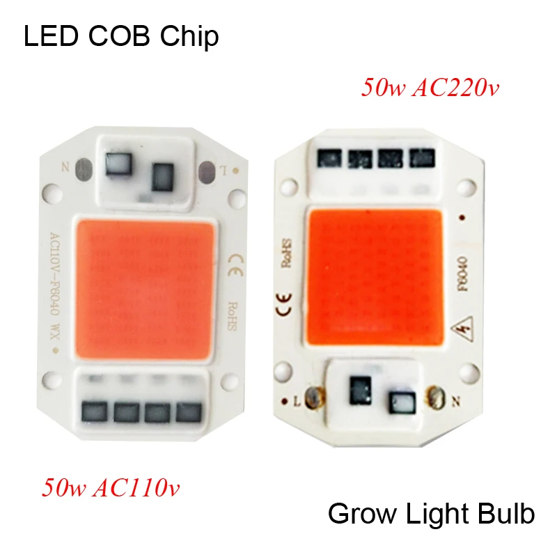 

50W Full Spectrum COB Chips Smart IC Drive LED Input AC 220V Wholesale For plant potting Full Power AC 110V