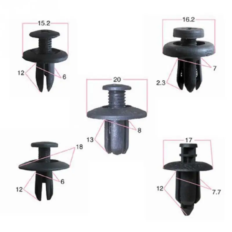 500 шт смешанный Автомобильный крепеж, автомобильный бампер, фиксатор, заклепка, дверная панель, подкрылок, универсальный, подходит для всех автомобилей