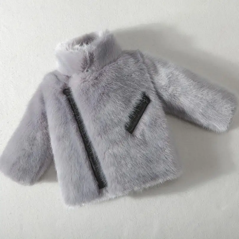 Зимние Детские Шубы из искусственного лисьего меха, куртки для мальчиков и девочек, плотная теплая верхняя одежда с длинными рукавами, модные детские ветровки Y04