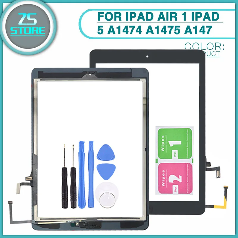 Beste Nieuwe Voor iPad Air 1 iPad 5 A1474 A1475 A147 Touch Screen Panel Digitizer Sensor Glas Lens Met home button camera houder + tool