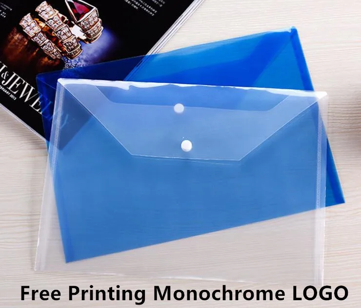 

Free Print Monochrome LOGO 500PCS/LOT PP Document Bag File Bag Suitable For A4 Paper