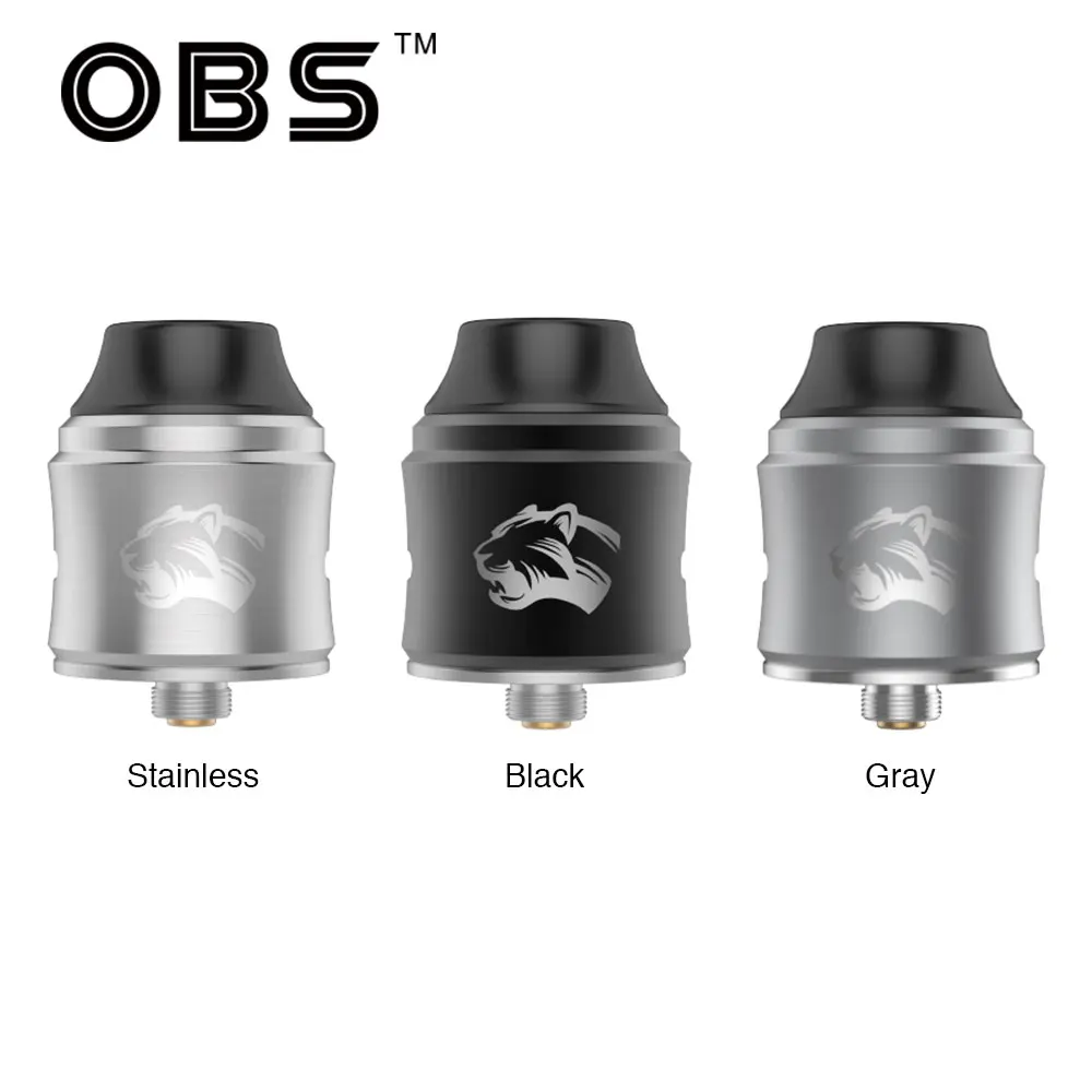 

Original OBS Cheetah 3 RDA Tank Atomizer 25mm Diameter & Middle Air Flow & Updated Dual Coils Cloud Chasing Ecig Vape RDA Tank