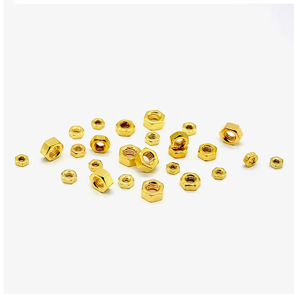 

10/30/50Pcs M2 M2.5 M3 M4 M5 Titanium Plating Golden Hex Nuts Hexagon Nut For Metric Screws & Bolts