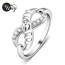 UNY 925 Sterling Silver Special Customized Engrave Family Infiinity MOM Shape Birthstone Ring Personalized Mother’s Day Gift