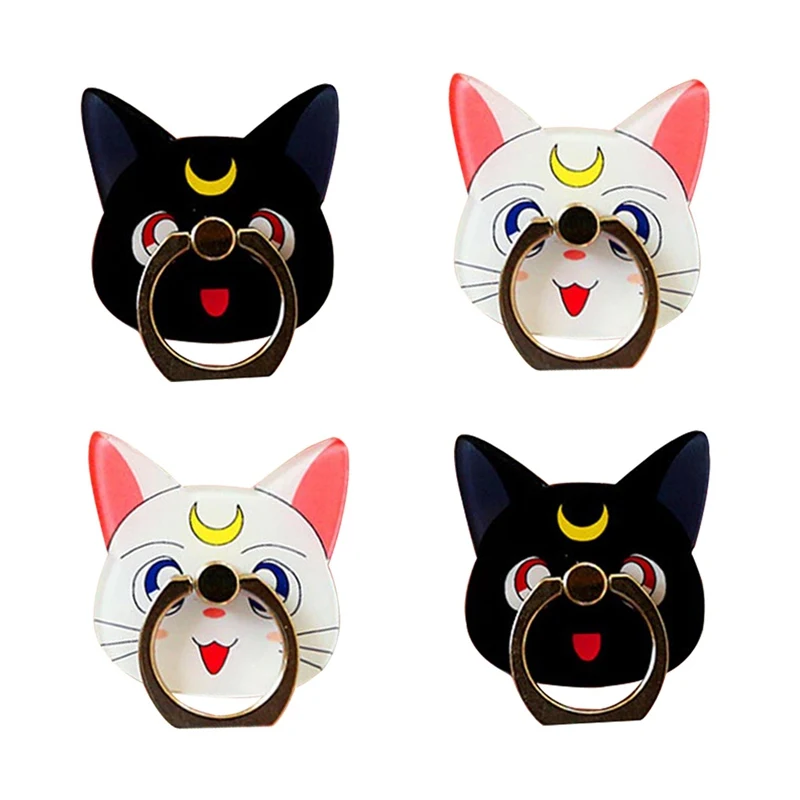  Anime Sailor Mond Kristall Figur 360 Grad Finger Ring Halter Für Iphone Für Ipad Luna Schwarz Katze