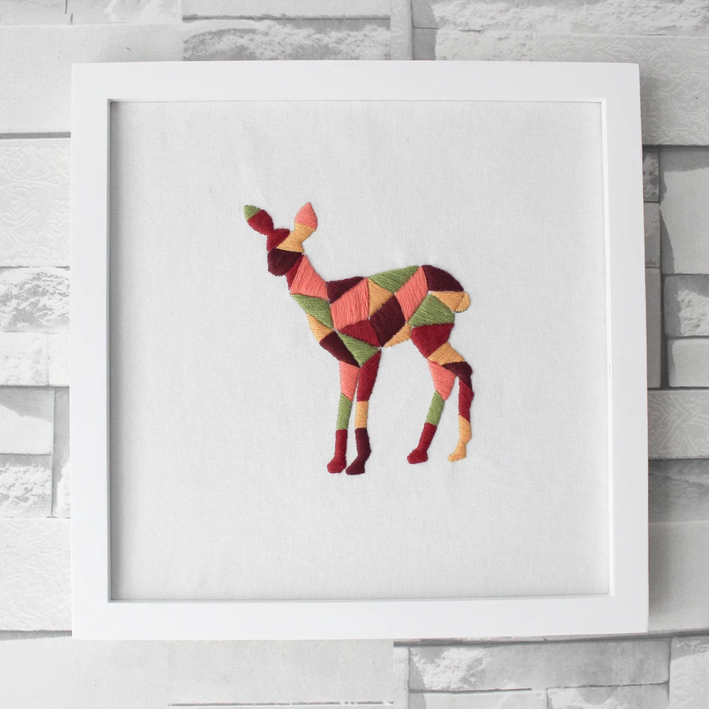 DIY Animals Pattern Embroidery Kits for Beginner Needlework 3D Cross Stitch Embroidery Set Craft Sewing Accessories