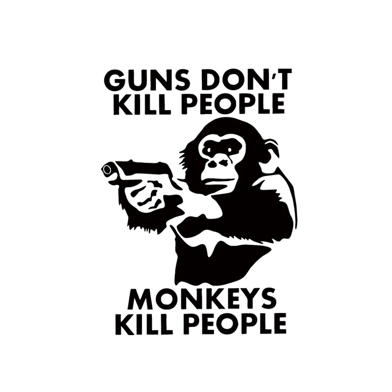 

2017 Hot Sale Guns Don't Kill People Monkeys Do Vinyl Decal Car Window Bumper Funny Sticker Jdm