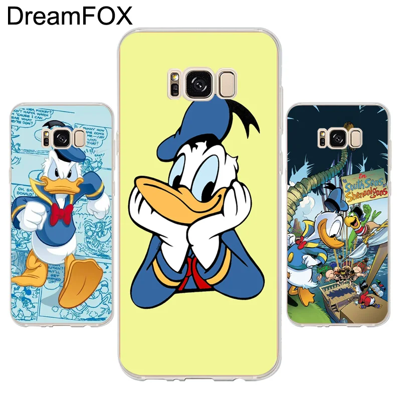 DREAMFOX K065 donald duck Soft TPU Silicone Case Cover For Samsung Galaxy Note S 6 7 8 9 Edge Plus Grand Prime |