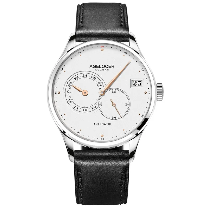 AGELOCER новые роскошные брендовые деловые мужские часы, автоматические модные водонепроницаемые наручные часы 50 м - Цвет: 5102A1