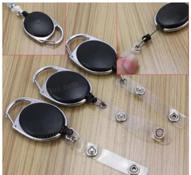 

200 pcs Retractable Pull Key Ring Chain Reel ID Lanyard Name Tag Card Badge Holder Reel Recoil Belt Key Ring Clip