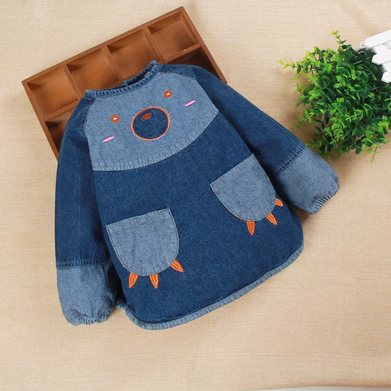 

2018 Spring and Autumn Season New Boys and Girls Cartoon Anti-clothing Boutique Baby Wash Cowboy Jacket