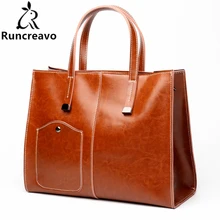 2018 new fashion genuine leather handbags wax shoulder tote bag luxury handbags women bags designer bolsa feminina