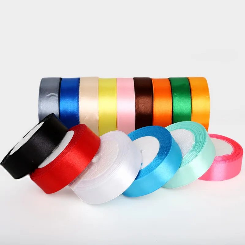 

High Quality 25yards Length 20mm 25mm 38mm width Decorative Satin Ribbon For DIY Bow Craft Decor Wedding Party Decoration Gift