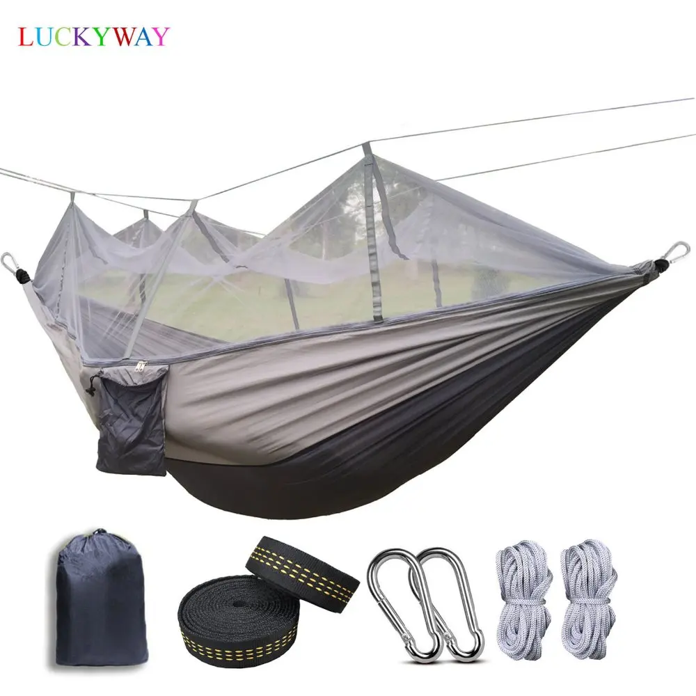 

Dropshipping 1-2 Person Outdoor Mosquito Net Parachute Hammock Camping Hanging Sleeping Bed Swing Portable Double Chair Hamac