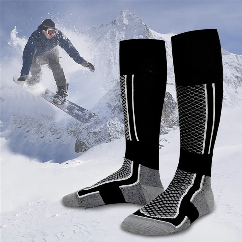 Skiing Socks Mens Women Winter Sports Socks Hike Walking Long Crew Boots Socks Wear-Resistant Warm Skiing #2D05 (9)