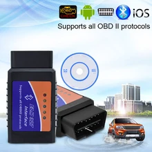 Works On Android Torque V1.5 elm327 bluetooth ELM 327 Interface OBD2 / OBD II Auto Car Diagnostic Scanner OBDII