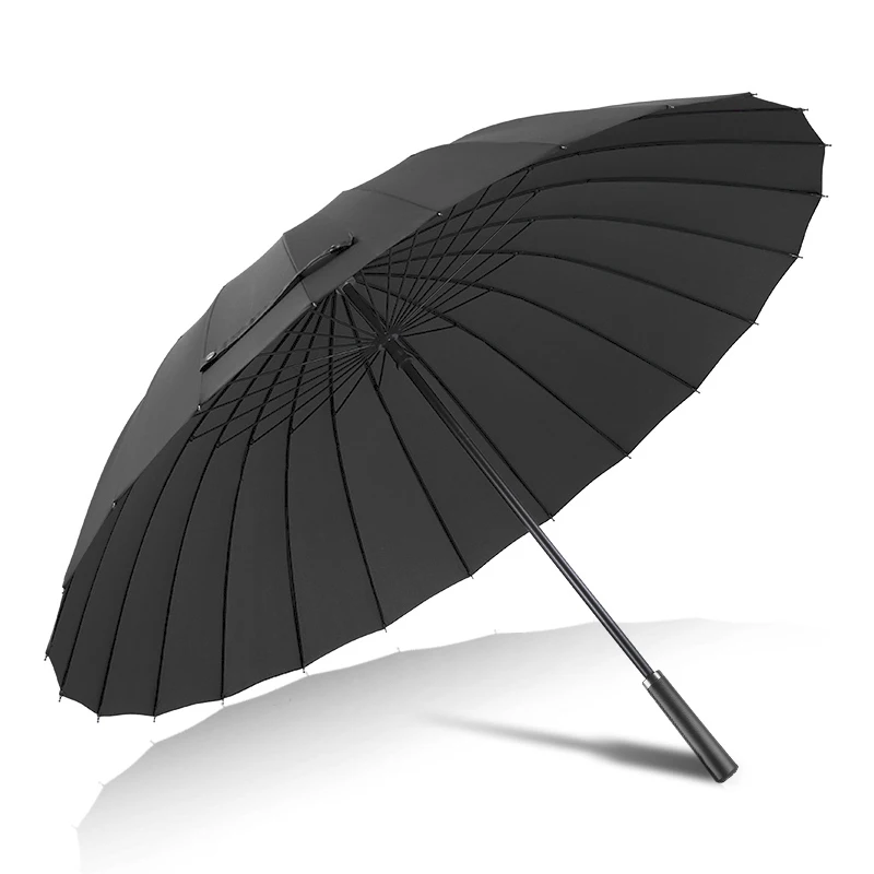 Высококачественный зонтик с 24 Костями для мужчин и женщин, с длинной ручкой, ручной, ветрозащитный, большой, солнечный, дождевой зонт