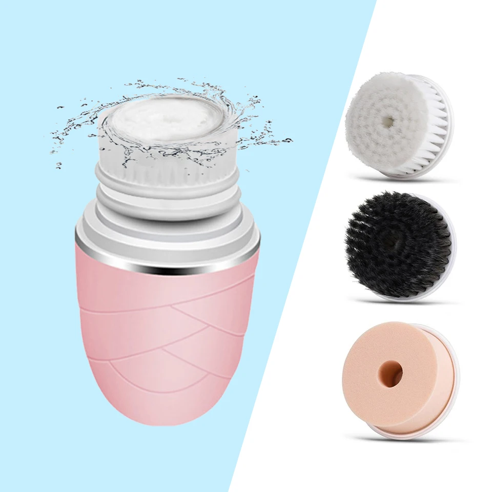 

MINI Rotate Face Cleansing Brush, 3 IN 1 USB limpieza facial Blackhead Acne Removal Devices Electric Facial Pore Cleaner