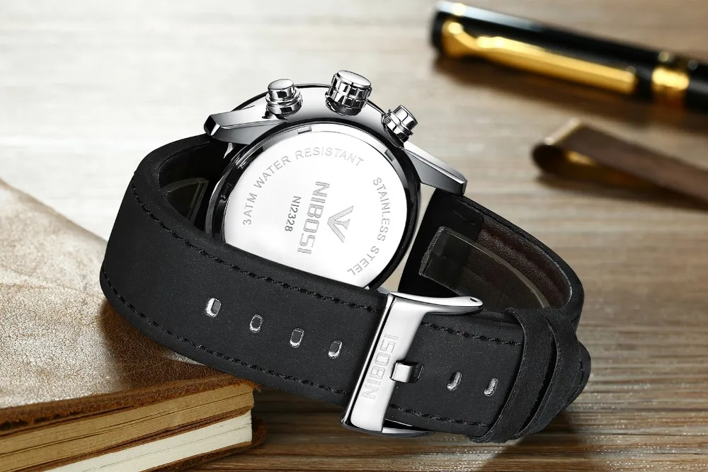Relogios кварцевые часы NIBOSI спортивные часы для топ для мальчика бренд класса люкс армия часы Для мужчин Водонепроницаемый Montre Homme Marque De Luxe 2018