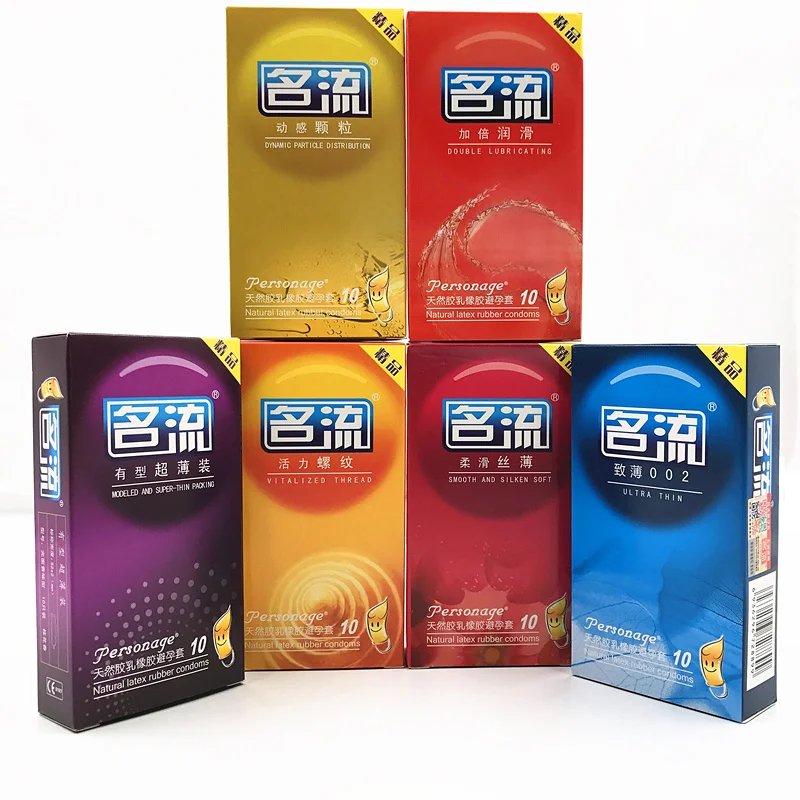 60 Pcs/Lot Condom 6 Styles Natural Rubber Comdoms for Men Super Thin Lubricated Threaded G Spot Condoms Male Dots Condom Sex 2