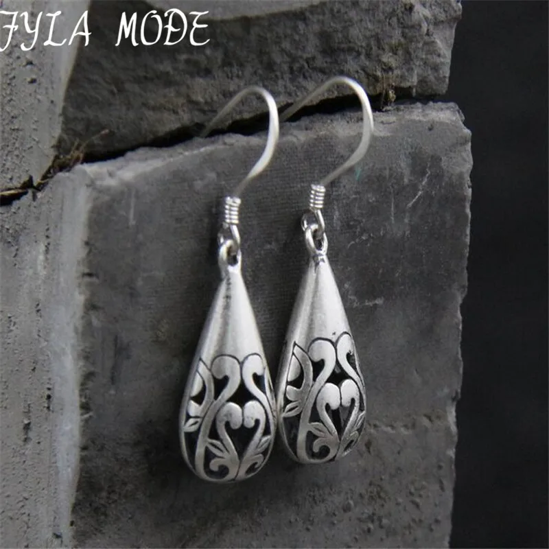 

Wholesale S925 Silver Earring Wedding Jewelry Accessories Fashion Hollow Waterdrop Silver Women Earrings 10mm*21mm TYC196