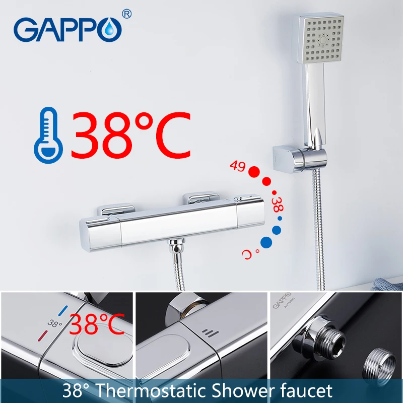 GAPPO смеситель для душа хром ванной и туалета настенный термостат Смесители