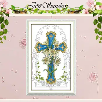 

Lily cross patterns counted Cross Stitch 11CT 14CT Cross Stitch Set Wholesale DIY Cross-stitch Kit Embroidery Needlework