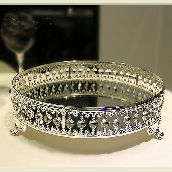 31cm round alloy metal cake dessert sweet tray snack rack stand with