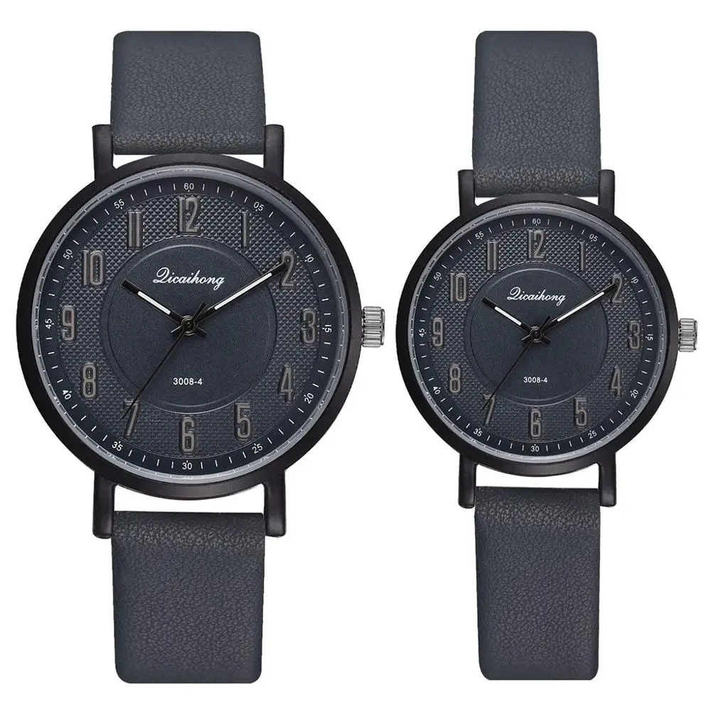 Hot Fashion Classics Black Leather Lover's Watches Geometric Quartz Luxury Band Wristwatch Creative Couple Gift For Lovers Hot Fashion Classics Black Leather Lover's Watches Geometric Quartz Luxury Band Wristwatch Creative Couple Gift For Lovers
