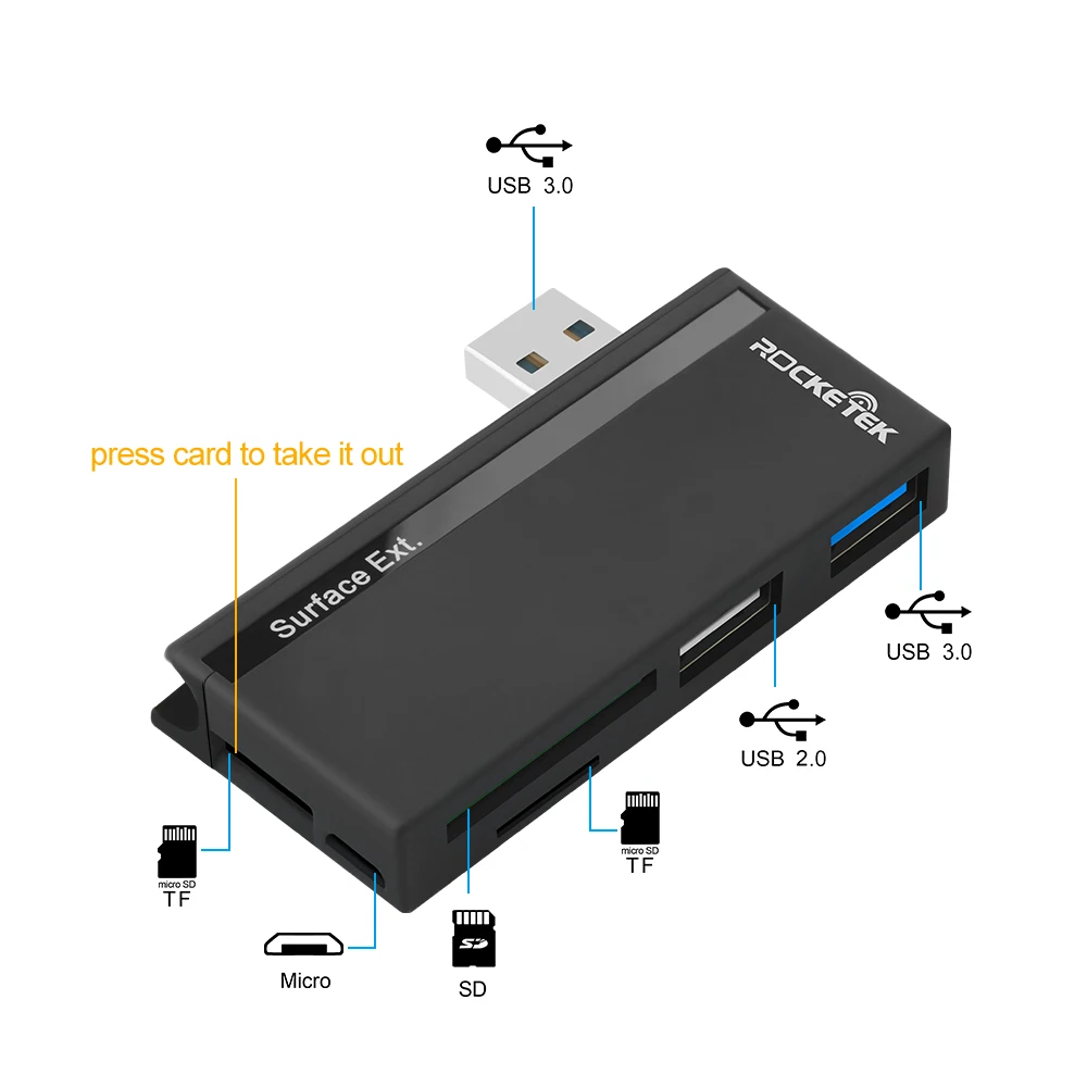 Док-станция USB 2 Порты жил USB3.0 USB2.0 USB концентратор с SD TF card reader адаптер для microsoft Surface Book для microsoft Surface Pro 3/4/5/6 Tablet