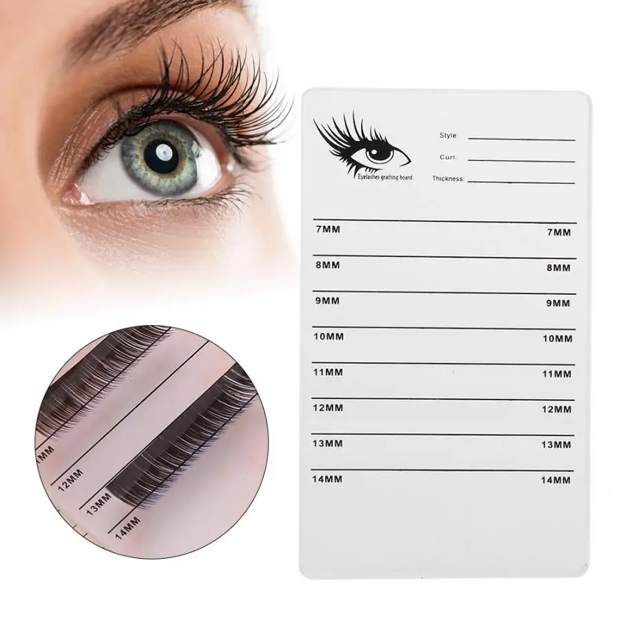 

1 Pcs Clear Acrylic False Eyelashes Grafting Storage Board Fake Lashes Measuring Eyelashes Extension Tool