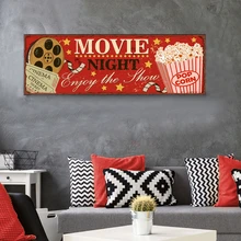 Letrero de cine Vintage carteles e impresiones de cine cuadros de Arte de pared arte Retro lienzo pintura Home Movie Theatre arte decoración de pared